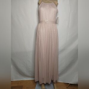 ✨ Alexa B Nites Blush Pink Glitter Maxi Gown | Formal Prom Bridesmaid Dress